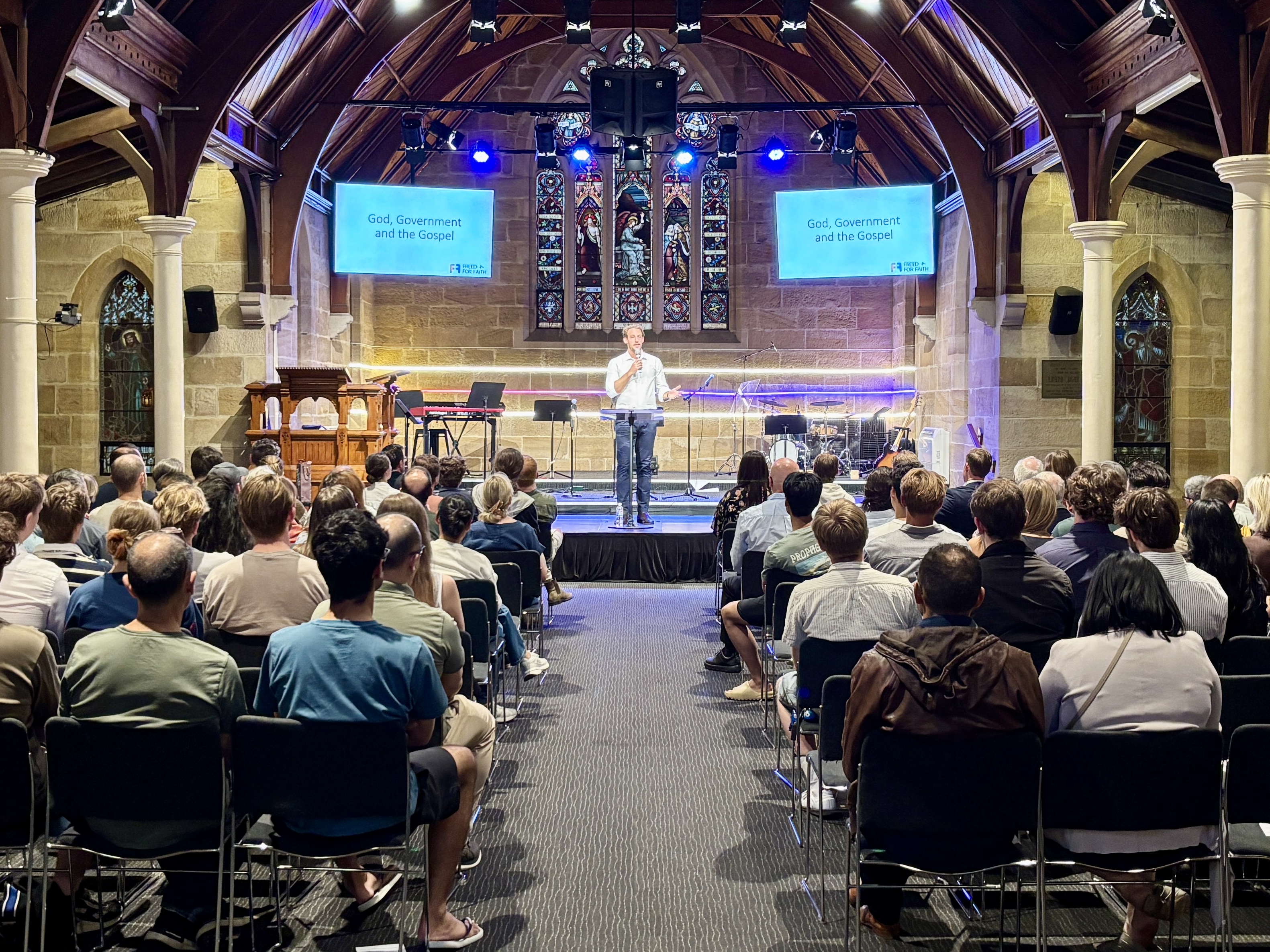 CiP speaking at a church event